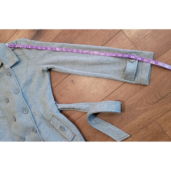 Double Breasted Peacoat Womens S Gray Belted Ambiance Apparel - Picture 3 of 16